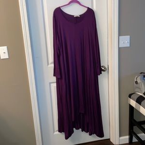 Beautiful high low purple flowy dress xxl modest stretchy flowing